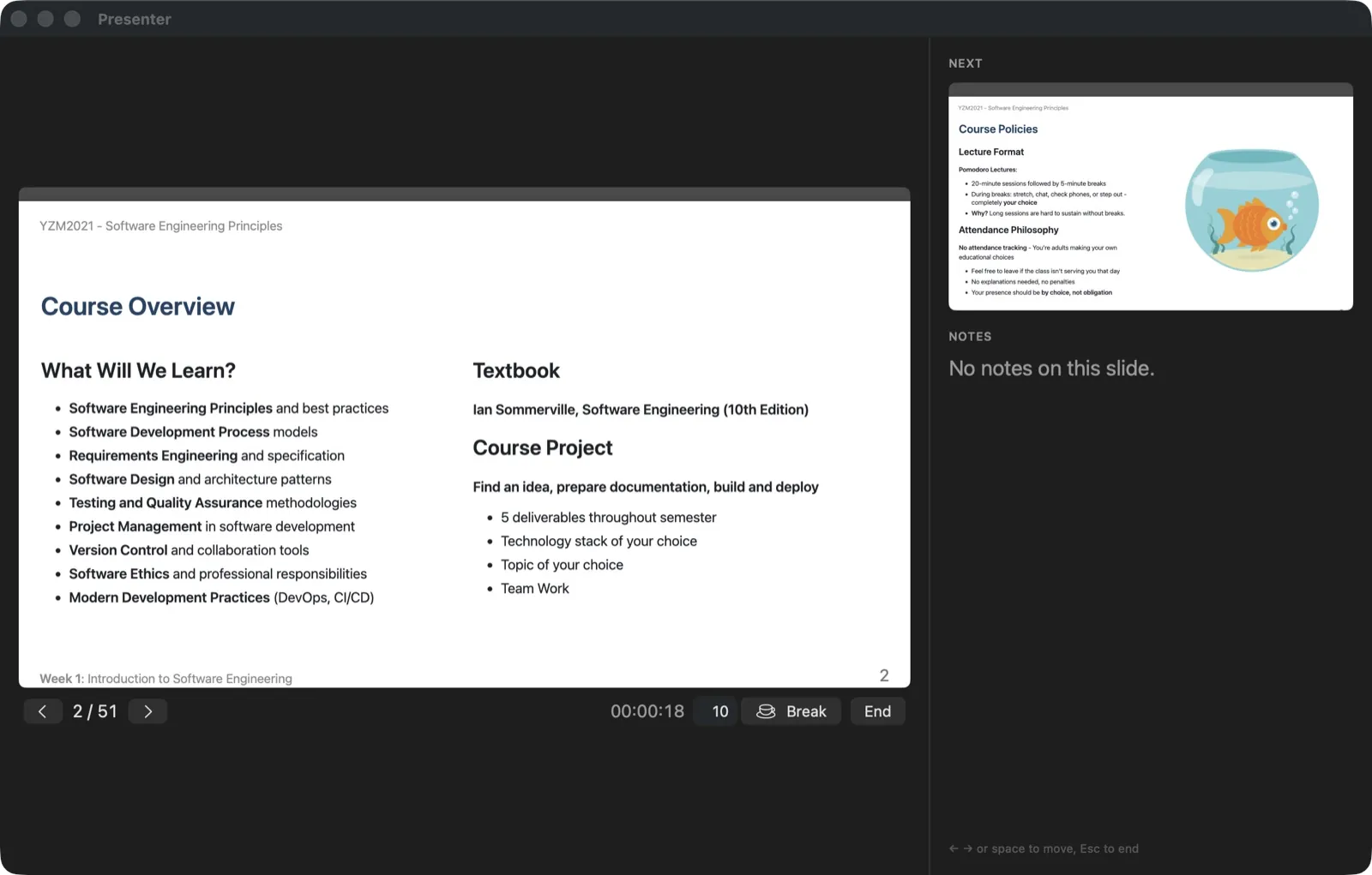 The next slide and your speaker notes, right where you need them.