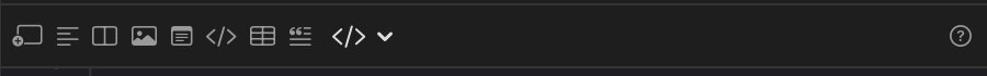 The Marp toolbar: eight insert buttons, the directive menu, and the help button