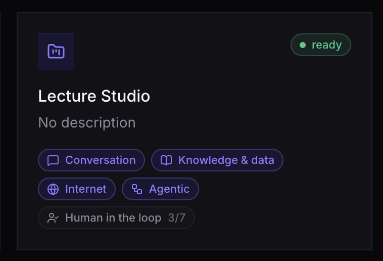 The New project button, and the project card once it is ready.